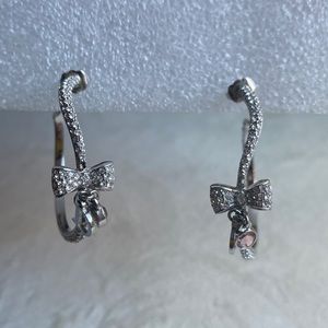 CD ribbon hoop earrings